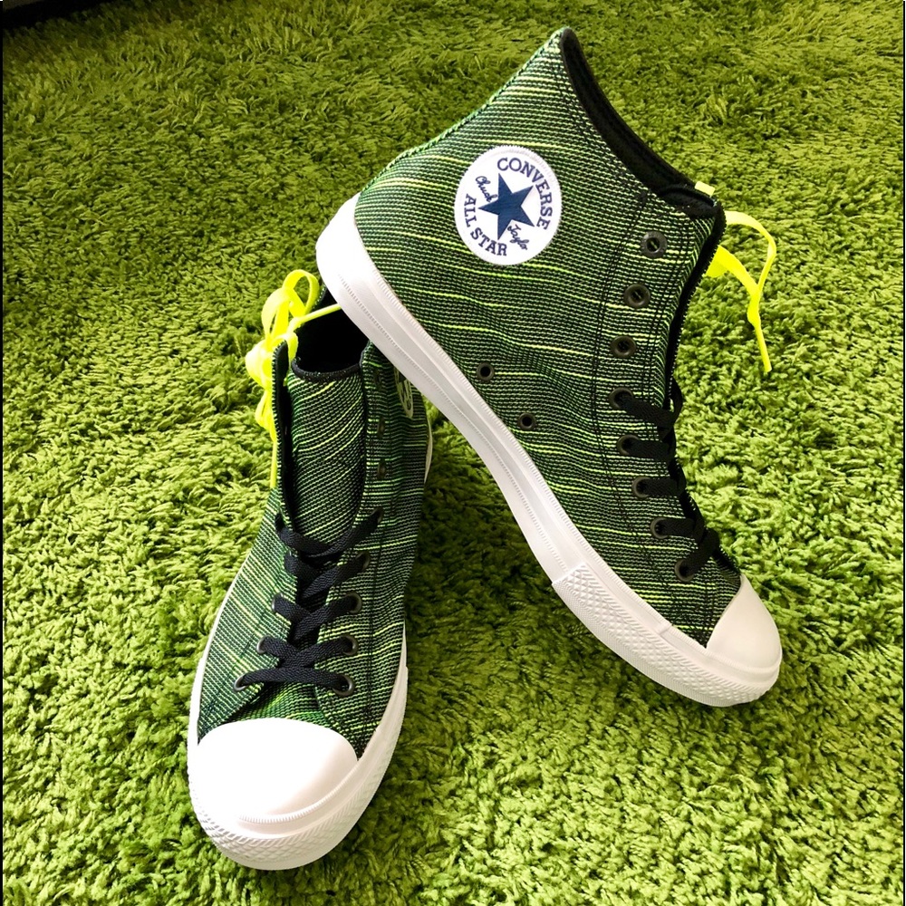 Converse Green and Black High-Top Sneakers